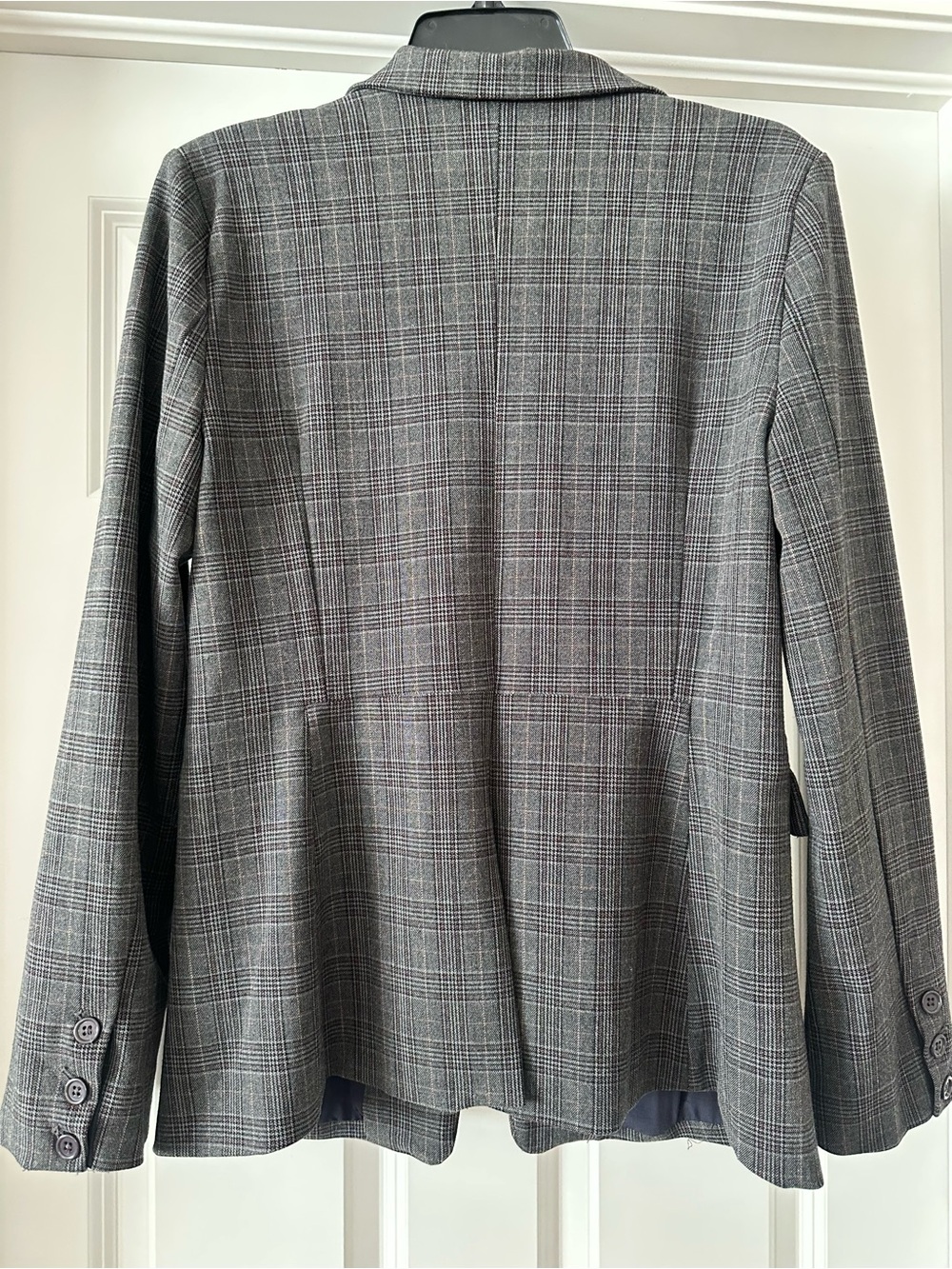 Olivaceous Gray Plaid Oversized Single Button Blazer Women’s L - Picture 3 of 5